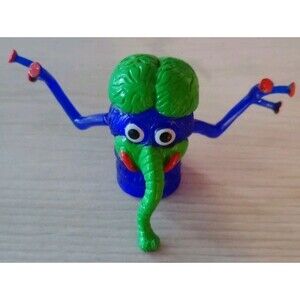 Vintage ACC  Monster Jiggler Finger Puppet Blue & Green Elephant Nose EUC